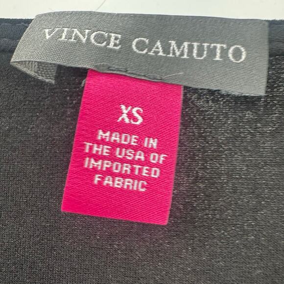 Vince Camuto V-Neck Short Sleeve Blouse Top Solid Rich Black Size XS NWT - Picture 11 of 12